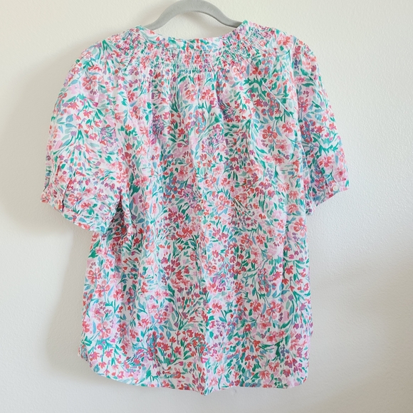 NWT J.Crew Factory Floral Linen Blend Top - Picture 9 of 10